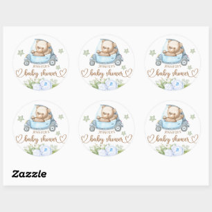 Teddy Bear Baby Baby shower Floral Ronde Sticker