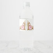 Teddy Bear Baby Baby shower Floral Waterfles Etiket (Achterkant)