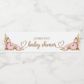 Teddy Bear Baby Baby shower Floral Waterfles Etiket (Enkel label)