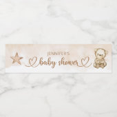 Teddy Bear Baby Baby shower Genderneutraal Beer Waterfles Etiket (Enkel label)