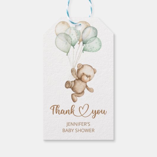 Teddy Bear Baby Baby shower Gift Labels Cadeaulabel (Achterkant)