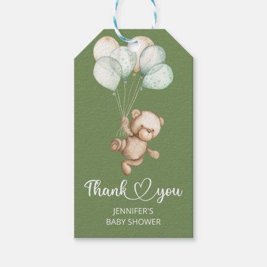Teddy Bear Baby Baby shower Gift Labels Cadeaulabel (Voorkant)