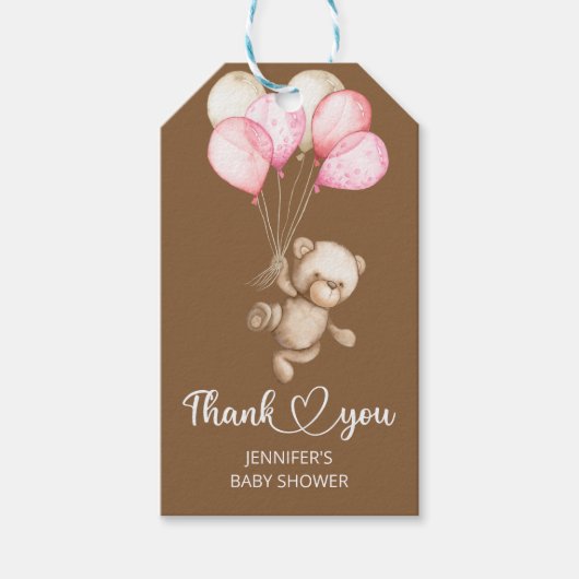Teddy Bear Baby Baby shower Gift Labels Cadeaulabel (Voorkant)