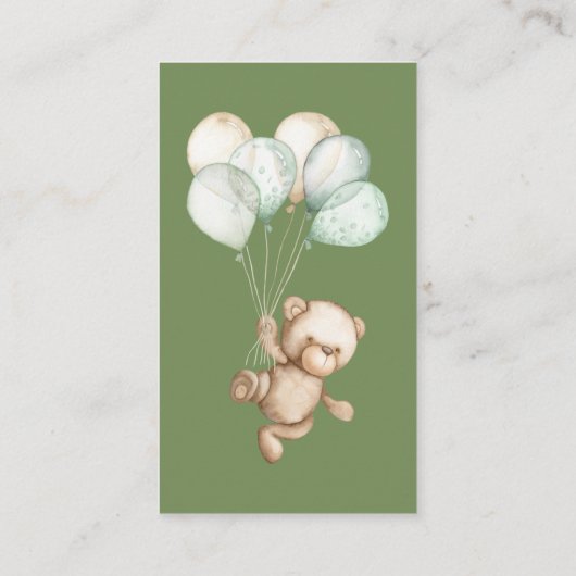 Teddy Bear, Baby, Baby shower, goed gegeten, Informatiekaartje (Achterkant)