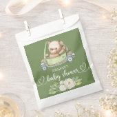 Teddy Bear Baby Baby shower Green Bedankzakje (Geknipt)