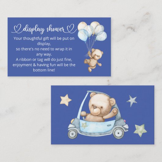 Teddy Bear Baby Baby shower Informatiekaartje (Voorkant / Achterkant)