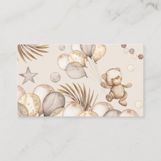 Teddy Bear Baby Baby shower Informatiekaartje (Achterkant)