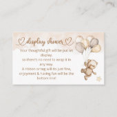 Teddy Bear Baby Baby shower Informatiekaartje (Voorkant)