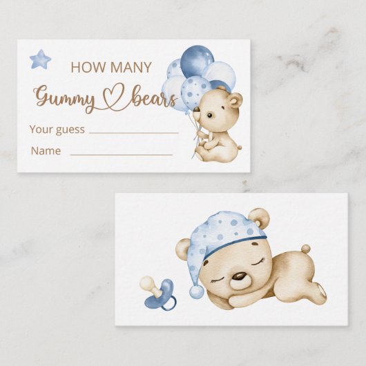 Teddy Bear Baby Baby shower Informatiekaartje (Voorkant / Achterkant)