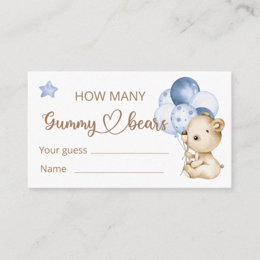 Teddy Bear Baby Baby shower Informatiekaartje (Voorkant)