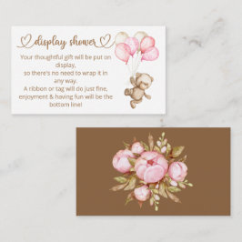 Teddy Bear Baby Baby shower Informatiekaartje