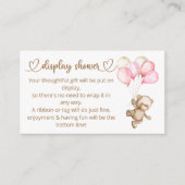 Teddy Bear Baby Baby shower Informatiekaartje (Voorkant)