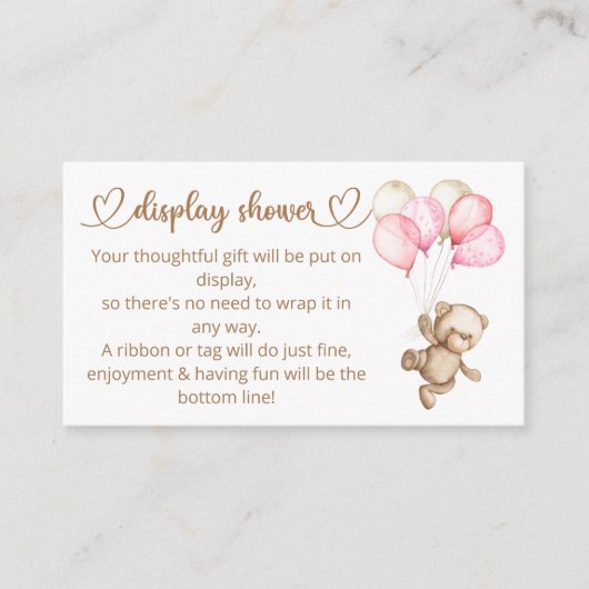 Teddy Bear Baby Baby shower Informatiekaartje (Voorkant)