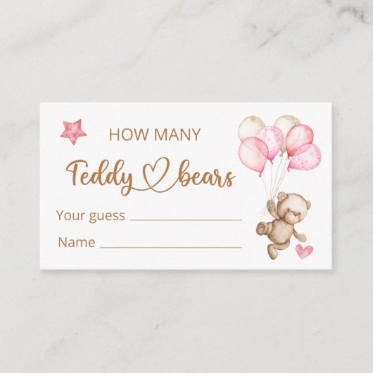 Teddy Bear Baby Baby shower Informatiekaartje (Voorkant)