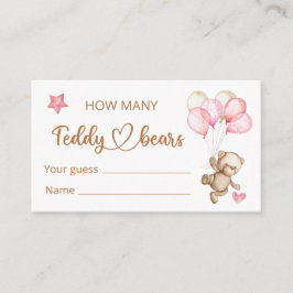 Teddy Bear Baby Baby shower Informatiekaartje