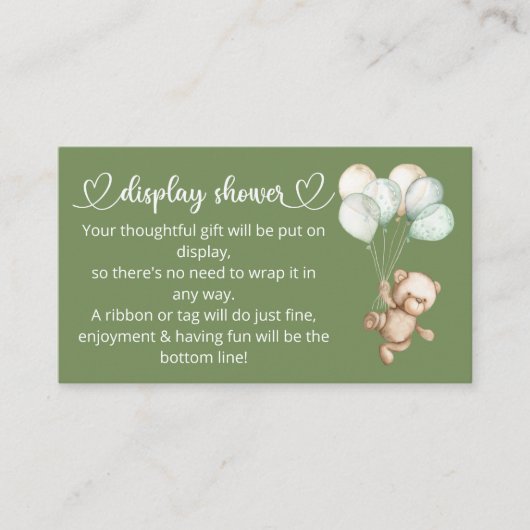 Teddy Bear Baby Baby shower Informatiekaartje (Voorkant)