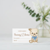 Teddy Bear Baby Baby shower Informatiekaartje (Staand voorkant)