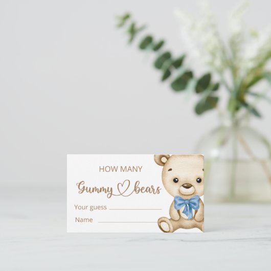 Teddy Bear Baby Baby shower Informatiekaartje (Staand voorkant)