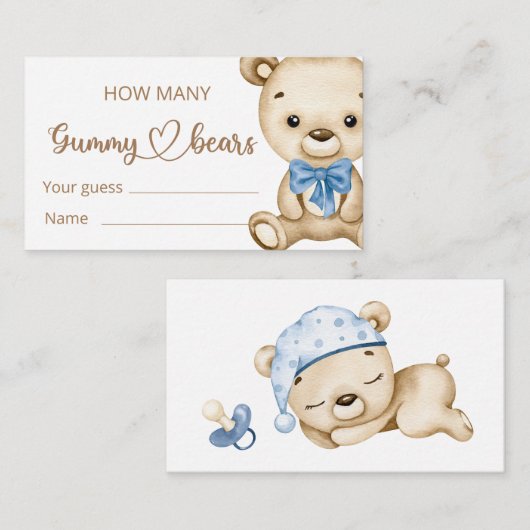 Teddy Bear Baby Baby shower Informatiekaartje (Voorkant / Achterkant)
