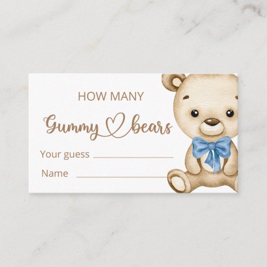 Teddy Bear Baby Baby shower Informatiekaartje (Voorkant)