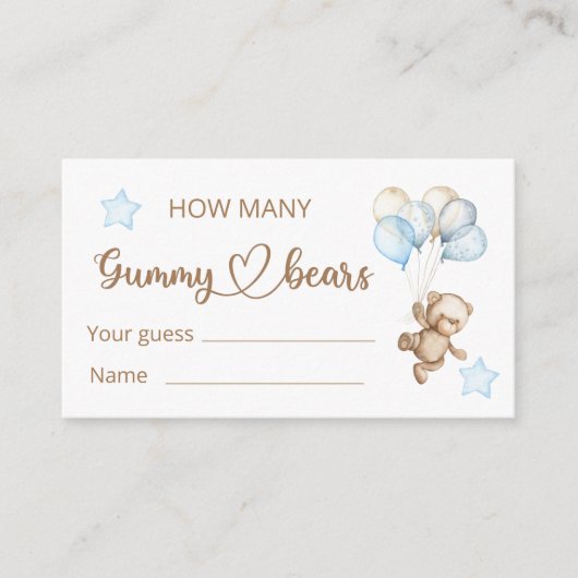 Teddy Bear Baby Baby shower Informatiekaartje (Voorkant)