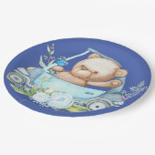 Teddy Bear Baby Baby shower Papieren Bordje (Gekanteld)