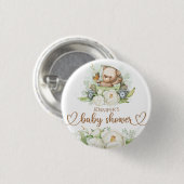 Teddy Bear Baby Baby shower Ronde Button 3,2 Cm (Voorkant /achterkant)