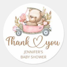 Teddy Bear Baby Baby shower Ronde Sticker