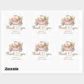 Teddy Bear Baby Baby shower Ronde Sticker (Vel)