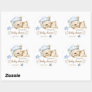 Teddy Bear Baby Baby shower Ronde Sticker