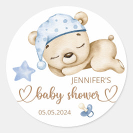 Teddy Bear Baby Baby shower Ronde Sticker