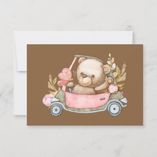 Teddy Bear Baby Baby shower RSVP-kaart RSVP Kaartje (Achterkant)