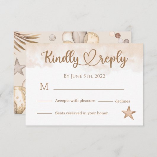 Teddy Bear Baby Baby shower RSVP Kaartje (Voorkant / Achterkant)