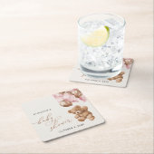 Teddy Bear, Baby Bear, Pink Balloons, Baby Shower Kartonnen Onderzetters (Insitu)