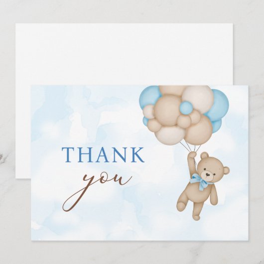 Teddy Bear Baby Bedankkaart (Voorkant / Achterkant)