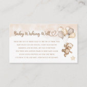 Teddy Bear, Baby Beer, Baby shower, goed verdienen Informatiekaartje (Voorkant)