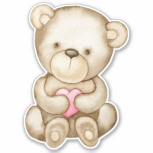 Teddy Bear Baby Beer Cute Animal Sticker