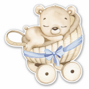 Teddy Bear Baby Beer Cute Animal Sticker