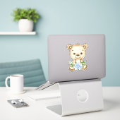Teddy Bear Baby Beer Cute Animal Sticker (Laptop op bureau)