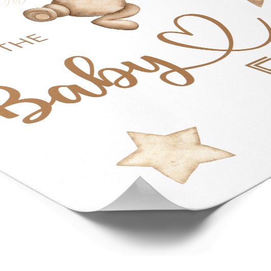 Teddy Bear Baby Beer "Raad het Baby eten" Poster (Hoek)