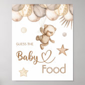 Teddy Bear Baby Beer "Raad het Baby eten" Poster (Voorkant)