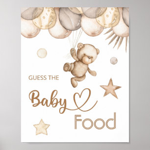 Teddy Bear Baby Beer "Raad het Baby eten" Poster