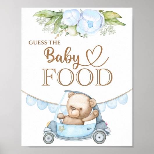 Teddy Bear Baby Beer "Raad het Baby voedsel" Poste Poster (Voorkant)
