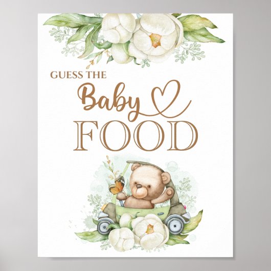 Teddy Bear Baby Beer "Raad het Baby voedsel" Poste Poster (Voorkant)