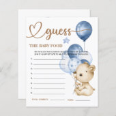 Teddy Bear Baby Beer raadt de Baby Voedselkaart. (Voorkant / Achterkant)