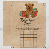 Teddy Bear Baby Bingo Baby shower Game (Voorkant / Achterkant)
