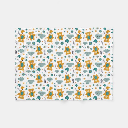 Teddy Bear Baby Blanket Fleece Deken (Voorkant (Horizontaal))