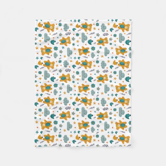 Teddy Bear Baby Blanket Fleece Deken (Voorkant)
