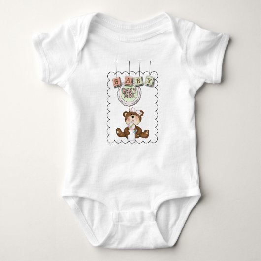Teddy Bear Baby Blokken & ballonShirt Romper (Voorkant)