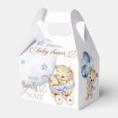 Teddy Bear Baby Boy Baby shower Favor Box Bedankdoosjes (Voorkant Zijde)
